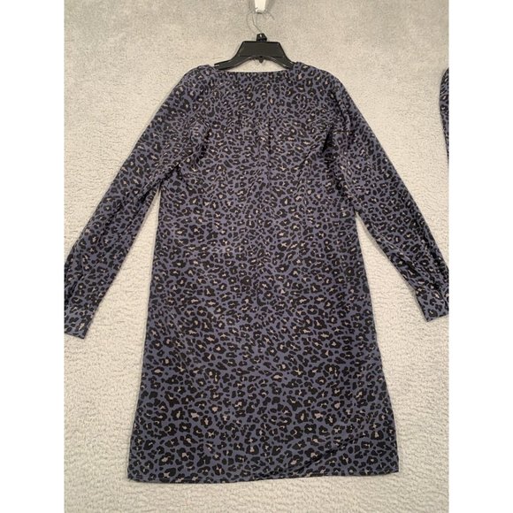 Banana Republic Dress Black Animal Print Dress Long‎ Sleeve Knee Length Size 0 - Picture 7 of 9